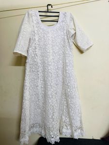 Elegant White Floral Lace Dress