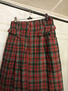 Vintage Plaid Wool Skirt