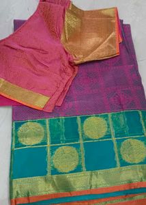 Elegant Pink & grey Saree