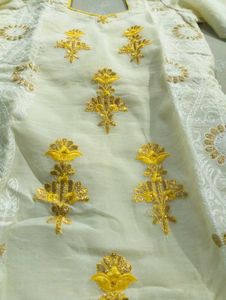 White And Yellow Kurta Set
