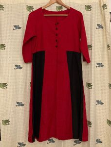 Red And Black Combination Kurti