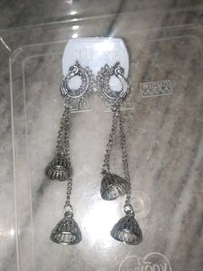 Silver Jhumka Earrings