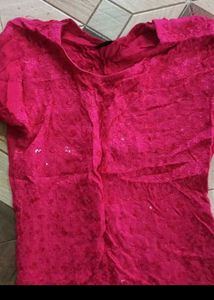 Pink Embroidered Kurta