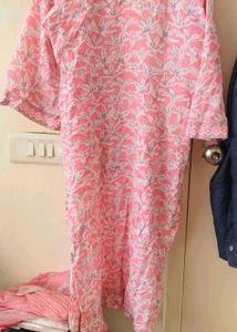 🌸 Soft Cotton Pink Ethnic Set – 3 Piece Combo