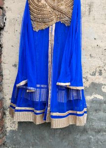 Royal Blue Heavy Embroidery Anarkali lehanga