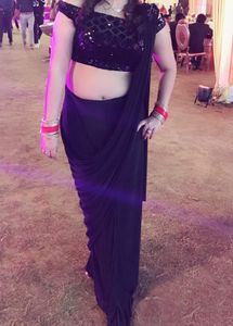 Stylish Black Party Wear predrap Saree