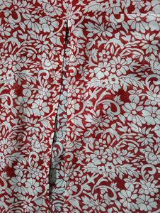 🌺 Women’s Red &amp; White Floral Kurti Set 🌺