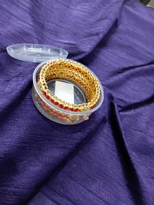 Floral Kundan Bangle set