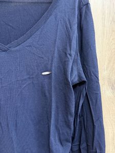 Navy V-Neck Knit Sweater