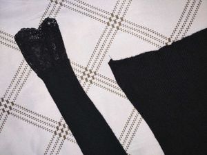 Black Coquette Lace-Bow Top