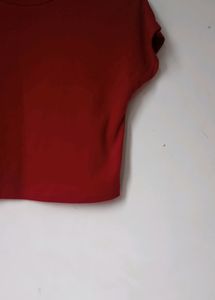 Burgundy Short Sleeve Top