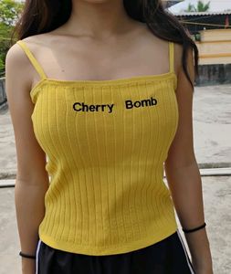 Cherry Bomb🌸🍒. Yellow Tank Top
