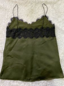 Olive Green Lace Cami Top