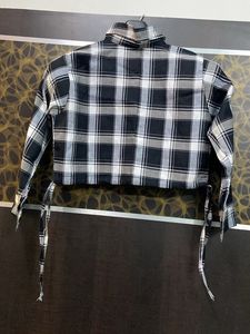 Crop Black Check Shirt