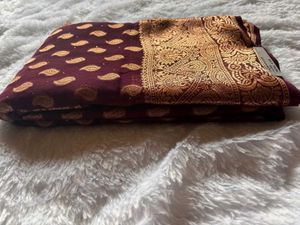 Elegant Maroon Banarasi Saree