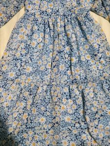 Blue Floral Midi Dress