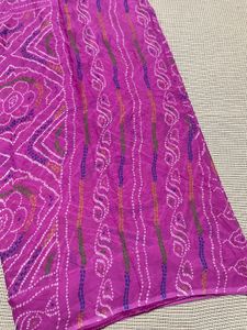 Magenta Bandhani Saree with Blouse