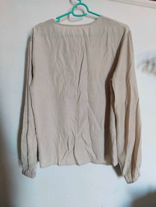 Beige Silk Top