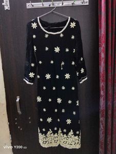 Black Lucknowi Kurti