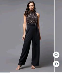 Black Sequins Jumpsuit