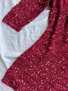 Sequins Red Knit Top for Valentines/Christmas