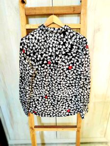 Black Printed Cotton Shirt Size-38