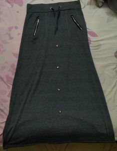 Grey A-line Skirt For Women