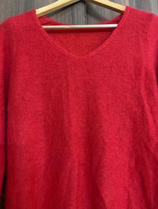 Red V-Neck Sweater