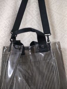 Transparent &amp; Striped Bag: Monsoon Essential
