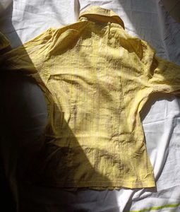 Yellow Floral Classy Shirt With Shining Lines