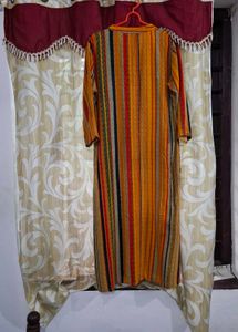 Multicoloured Striped Cotton Kurta