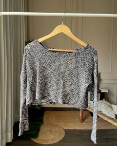 Knitted Grey Crop Top