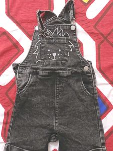 Cute Lion Denim Overalls &amp; Tee Set For Baby Boy