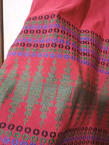 Red Cotton Silk Kurta