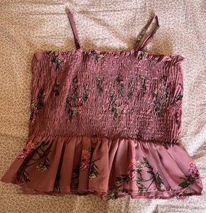 Pink &amp; Green Crop Top