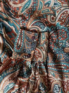 Paisley Print Long Sleeve Work Blouse
