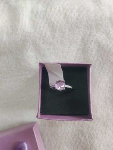925 Elegant Purple Diamond Ring With Hallmark