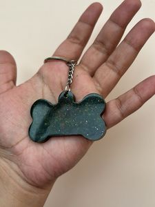 Green Glitter Bone Keychain