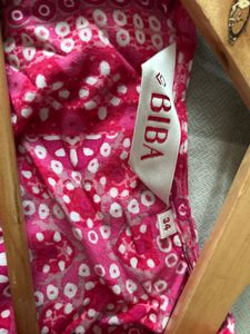 Pink &amp; White Print Kurta