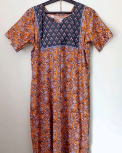 Cotton Nightty With Lace Attached