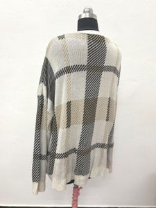 Plaid Knit Cardigan
