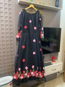 Elegant Black Floral Dress