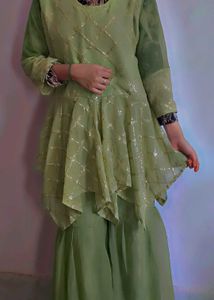 Green Ethnic Kurta & Palazzos