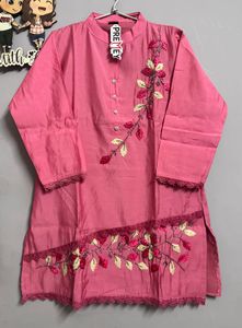 Pretty Pink Embroidered Kurta With Pants