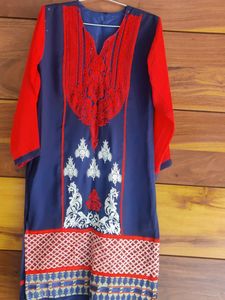 Beautiful Blue Embroidered Kurta