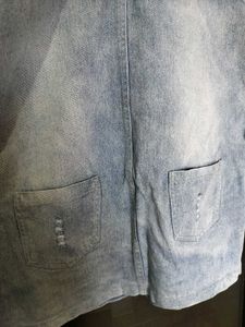 Denim Overall Dress with London Patch