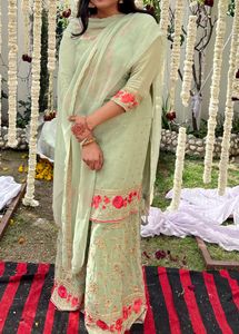 Pista Colour Party Wear Sharara Suit Set💗💗