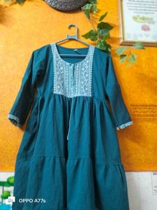 Teal Embroidered Dress