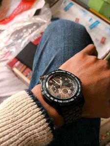 Zed black men&#39;s supper running racing stell Watch