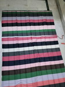 Striped Multi-Color Fabric Piece Carpet